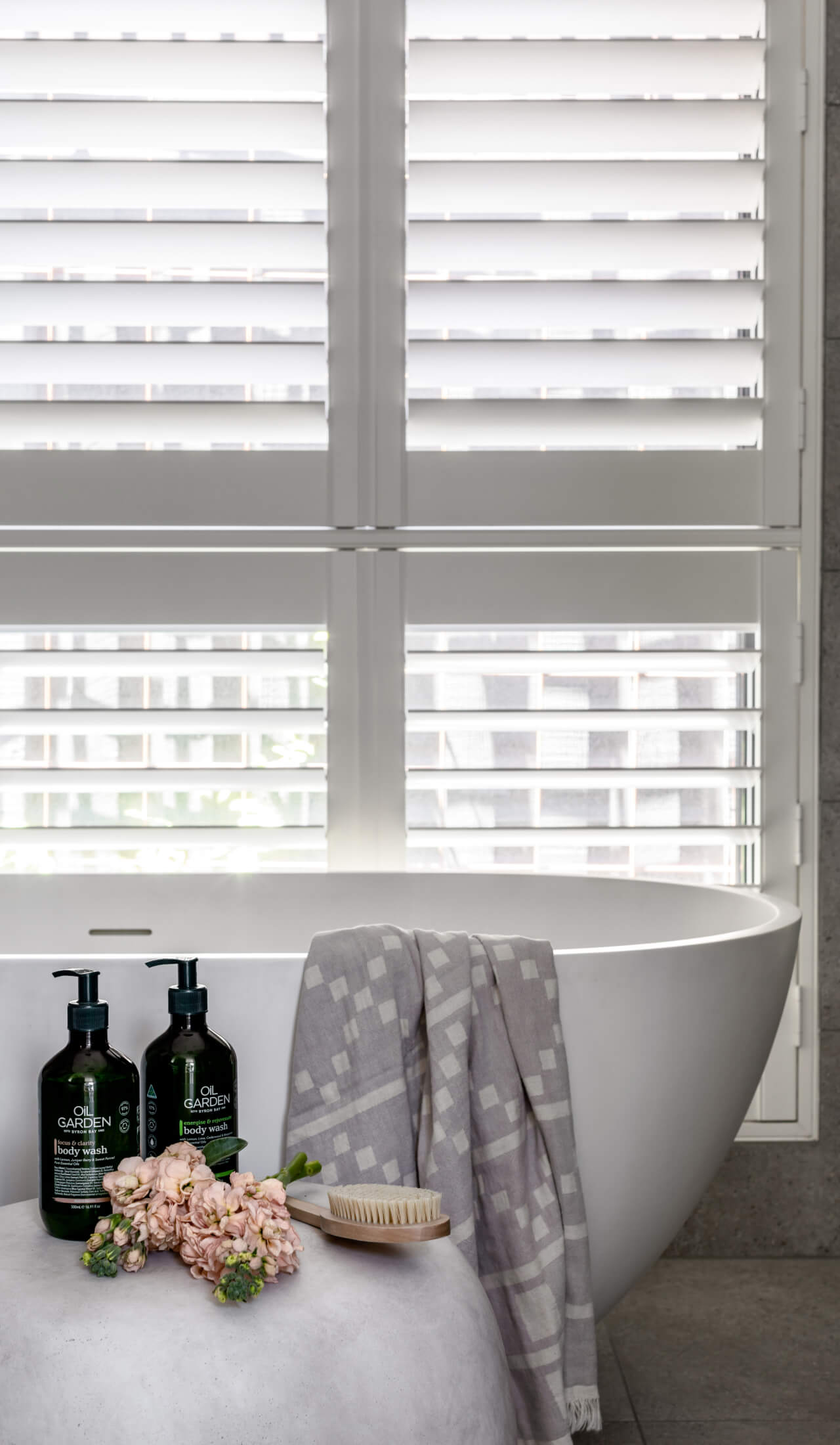 Custom painted plantation shutters