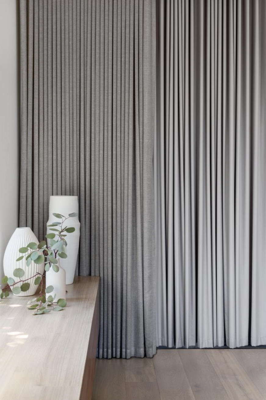 Elegant double curtains in a living room