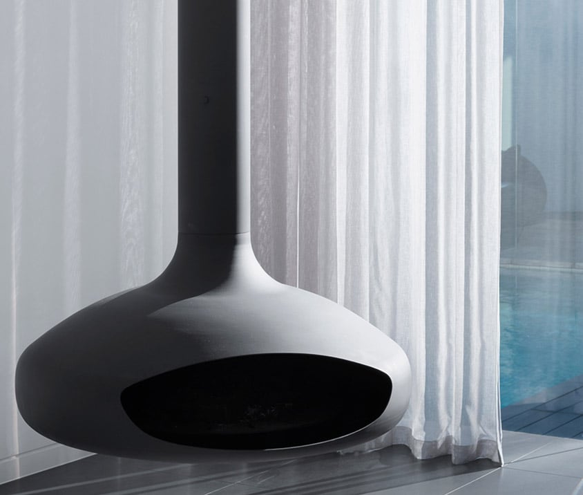 Motorised curtains in a luxurious Melbourne living room