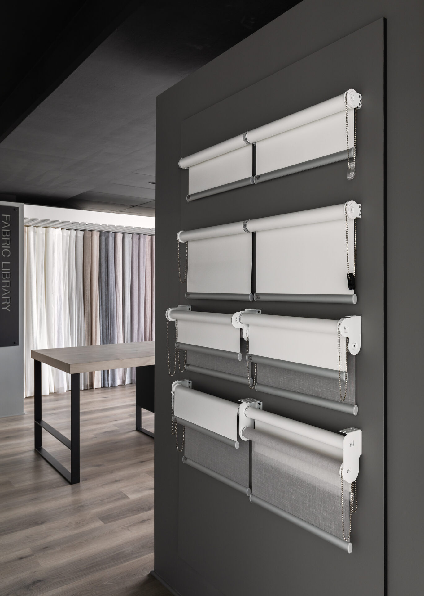Tip Top Blinds showroom curtain & blind displays