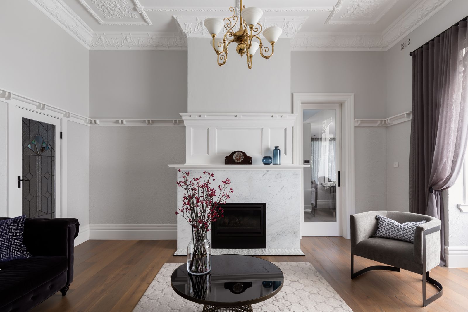 100-year-old Edwardian home in Elsternwick with sheer curtains