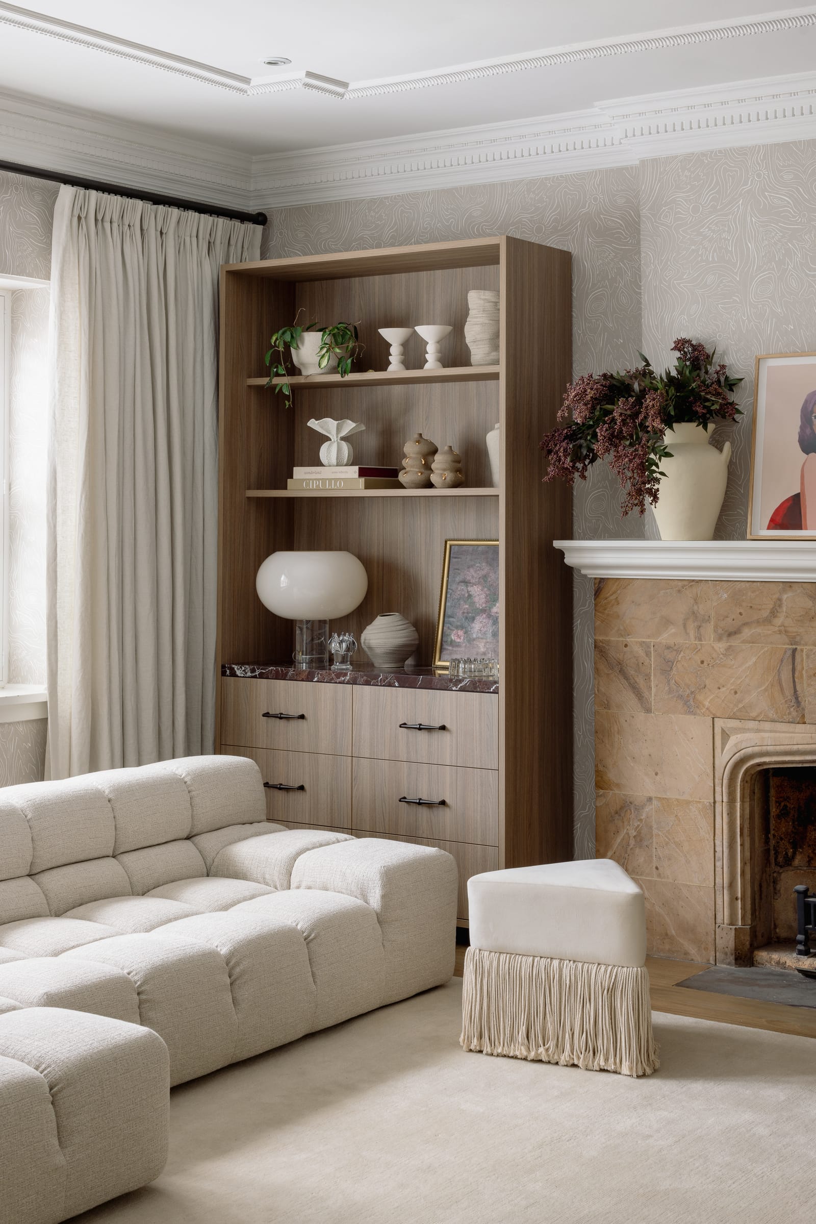 Soft luxurious drapery with hidden blockout lining