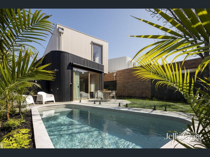 Folding arm awning frame and arms on a Melbourne home
