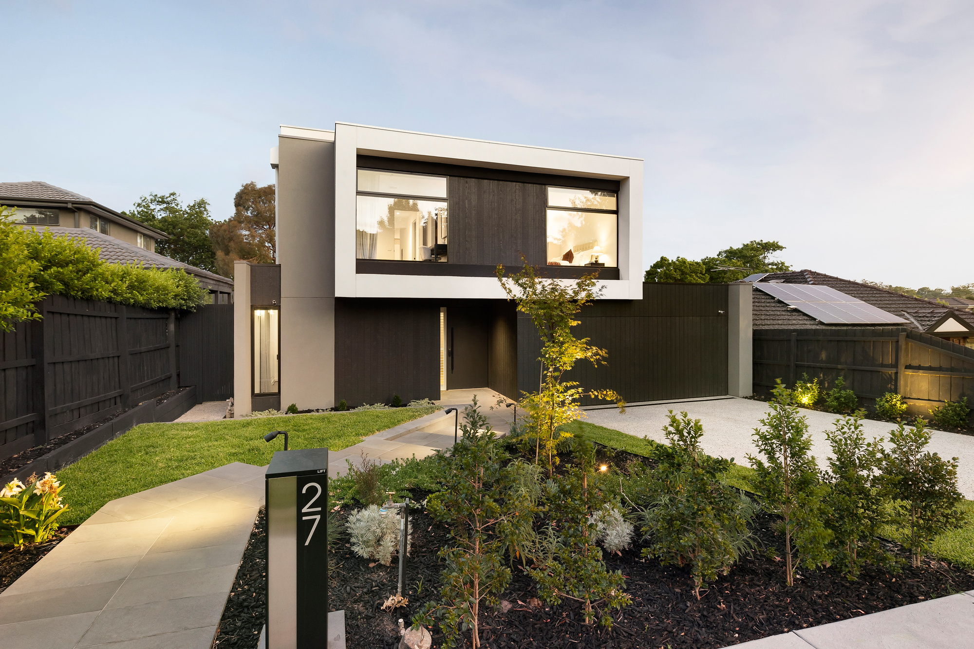 Glen Iris — front façade with sheer curtains